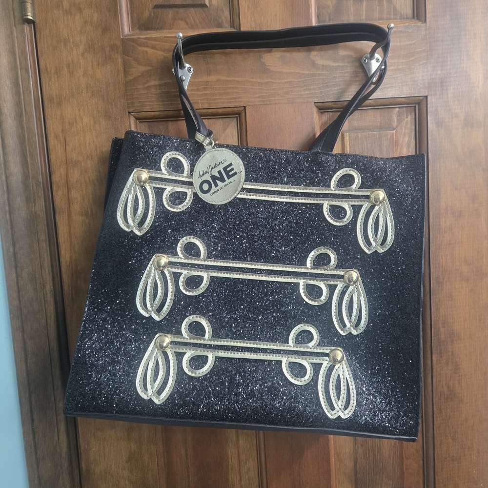 Chic Black and Gold Women's Tote Bag - Picture 3 of 5